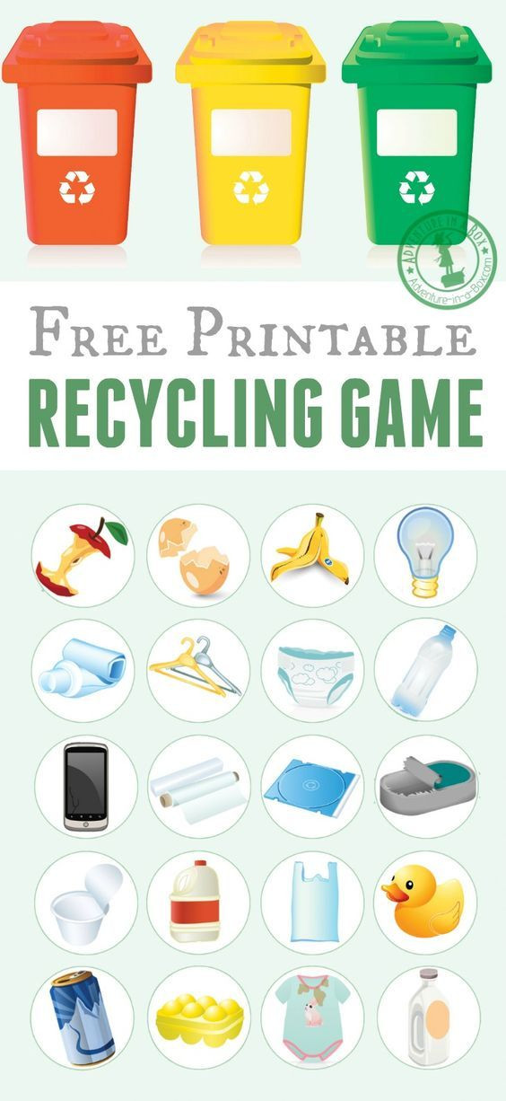 Recycling Craft For Preschoolers
 Printable Recycling Game