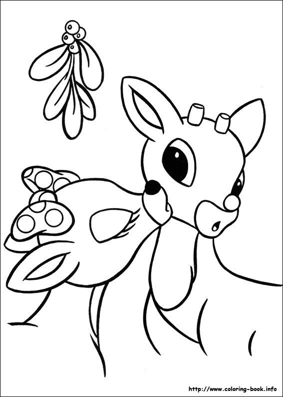 Reindeer Printable Coloring Pages
 Rudolph the Red Nosed Reindeer coloring picture