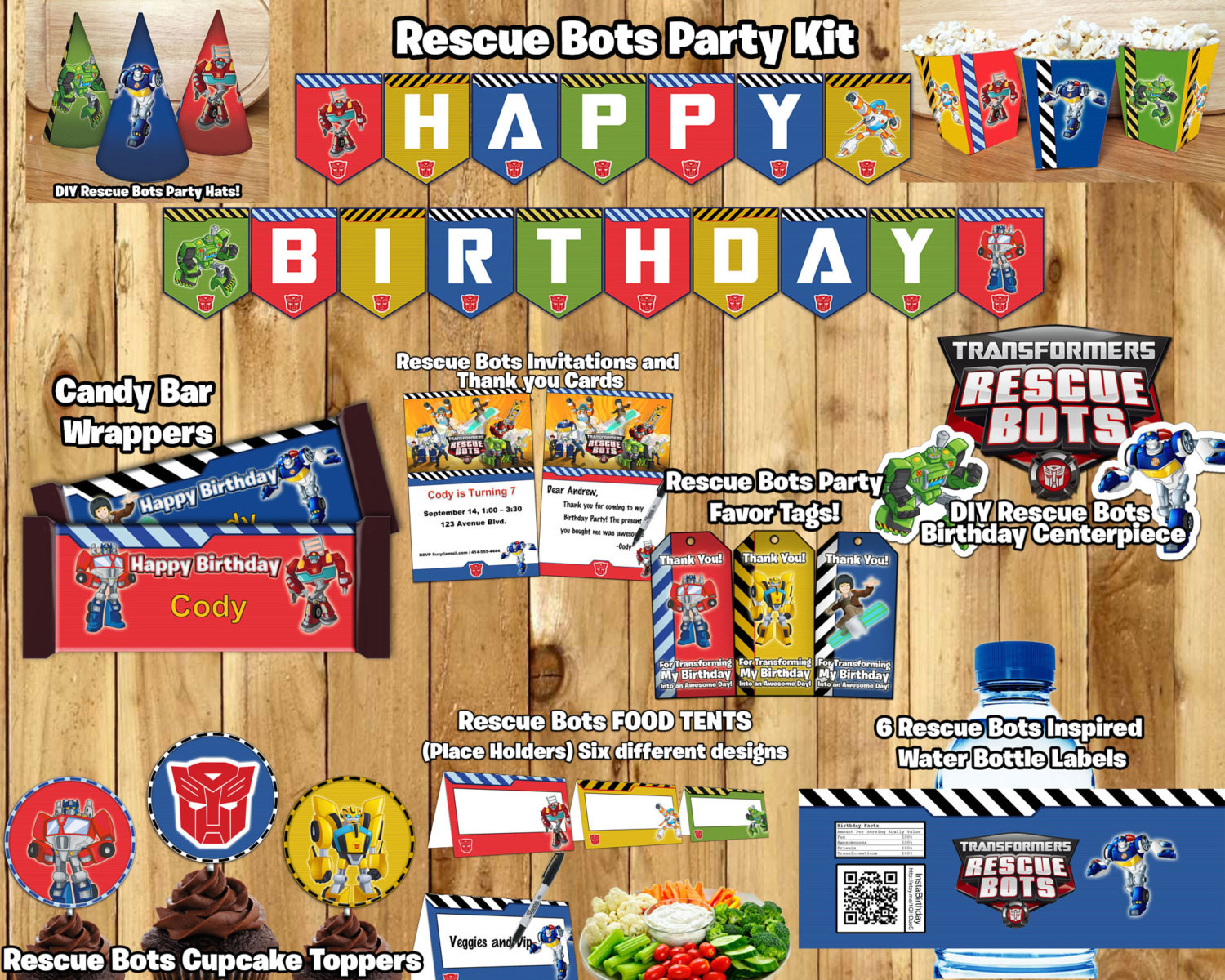 Rescue Bots Birthday Party
 Rescue Bots Birthday Party Kit Download Banner by