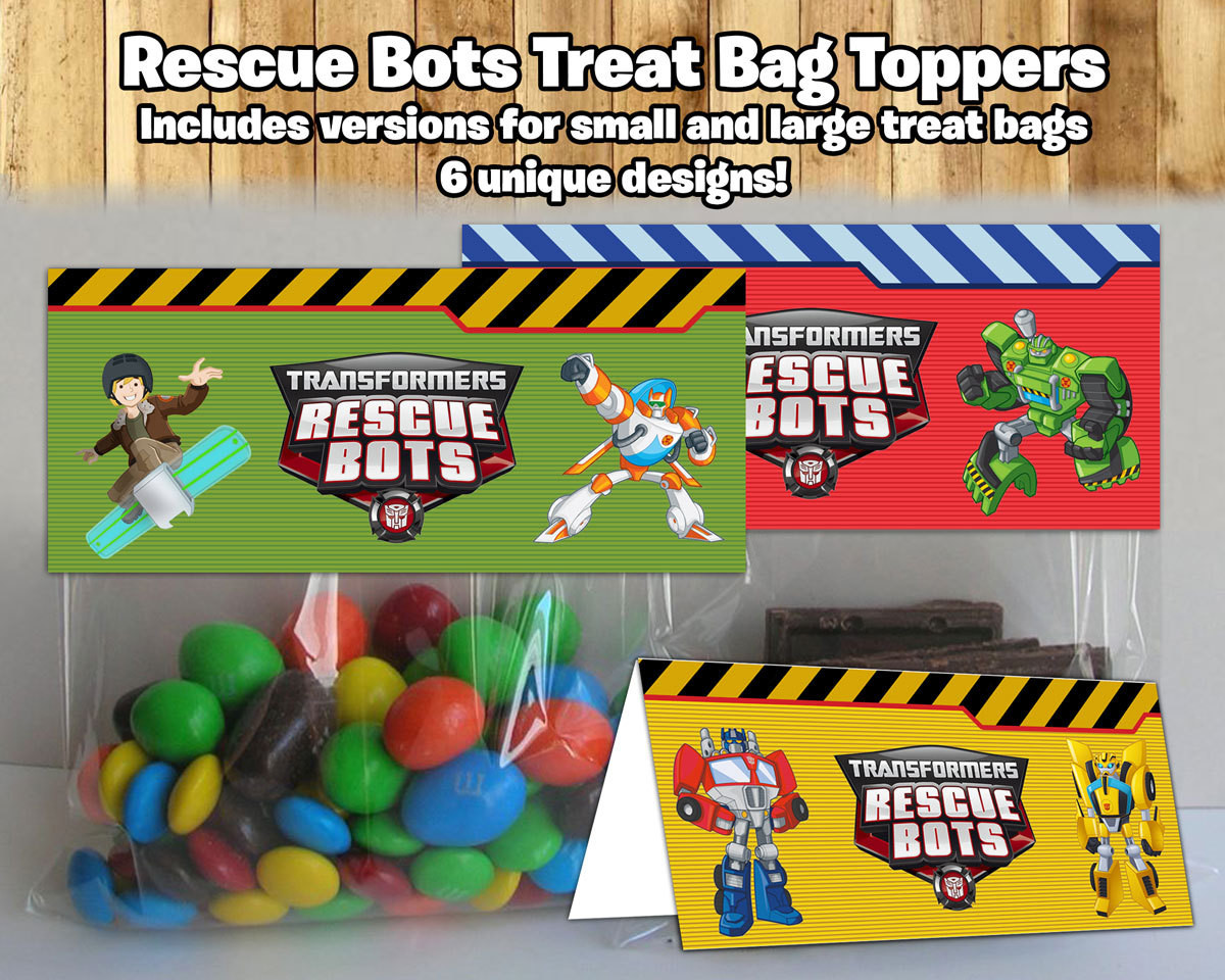 Rescue Bots Birthday Party
 Rescue Bots Inspired Treat Bag Toppers Rescue by