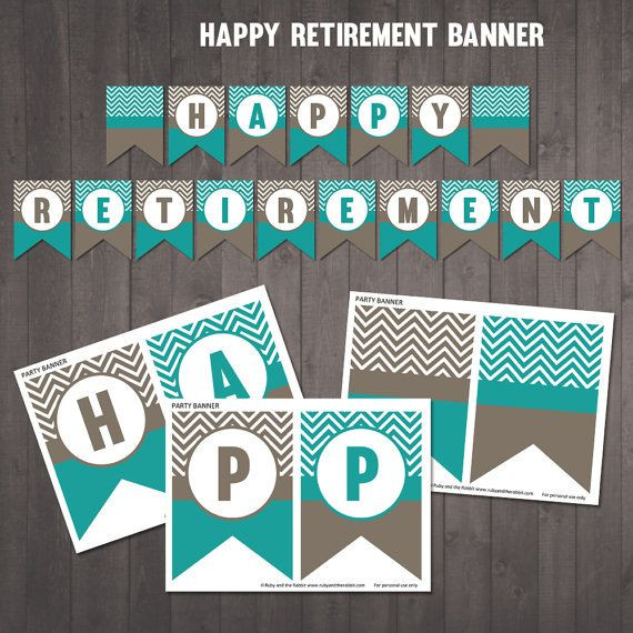 Retirement Party Banner Ideas
 PRINTABLE "Happy Retirement banner chevron banner