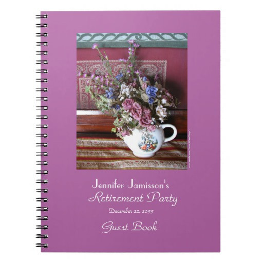 Retirement Party Guest Book Ideas
 Retirement Party Guest Book Vintage Teapot Spiral