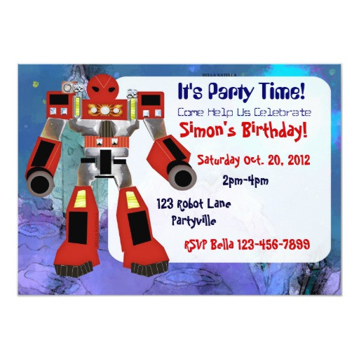 Robot Birthday Invitations
 Robot Birthday Invitation