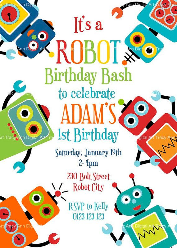 Robot Birthday Invitations
 Fun Robot Birthday Invitation Printable Birthday