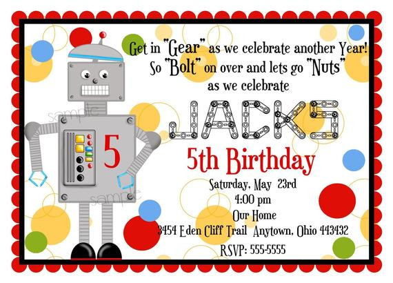 Robot Birthday Invitations
 Robot Birthday Party Invitations Robot Invitations Robot