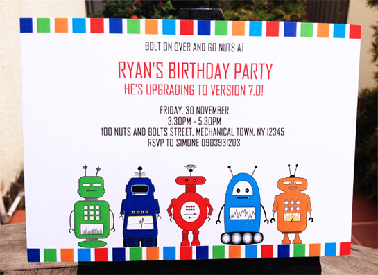 Robot Birthday Invitations
 Printable Robot Invitations & Birthday Party Collection NEW