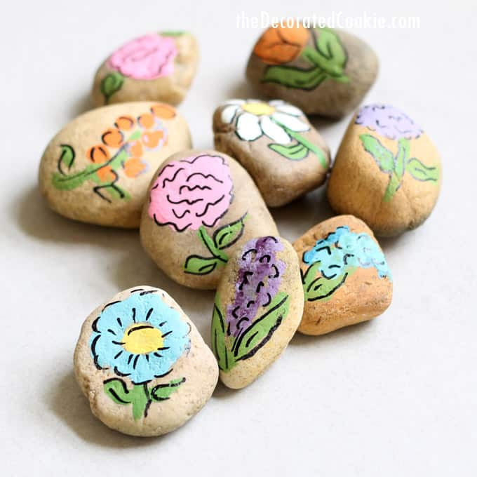 Rock Crafts For Adults
 Flower painted rocks an easy kid or adult craft handmade