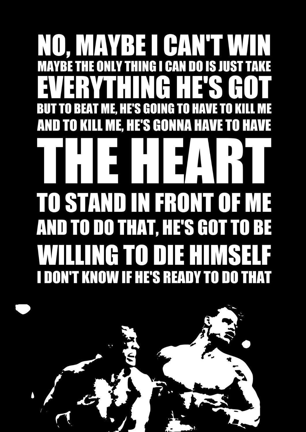 Rocky Motivational Quote
 Rocky 4 Inspired Motivational Inspirational Quote Poster