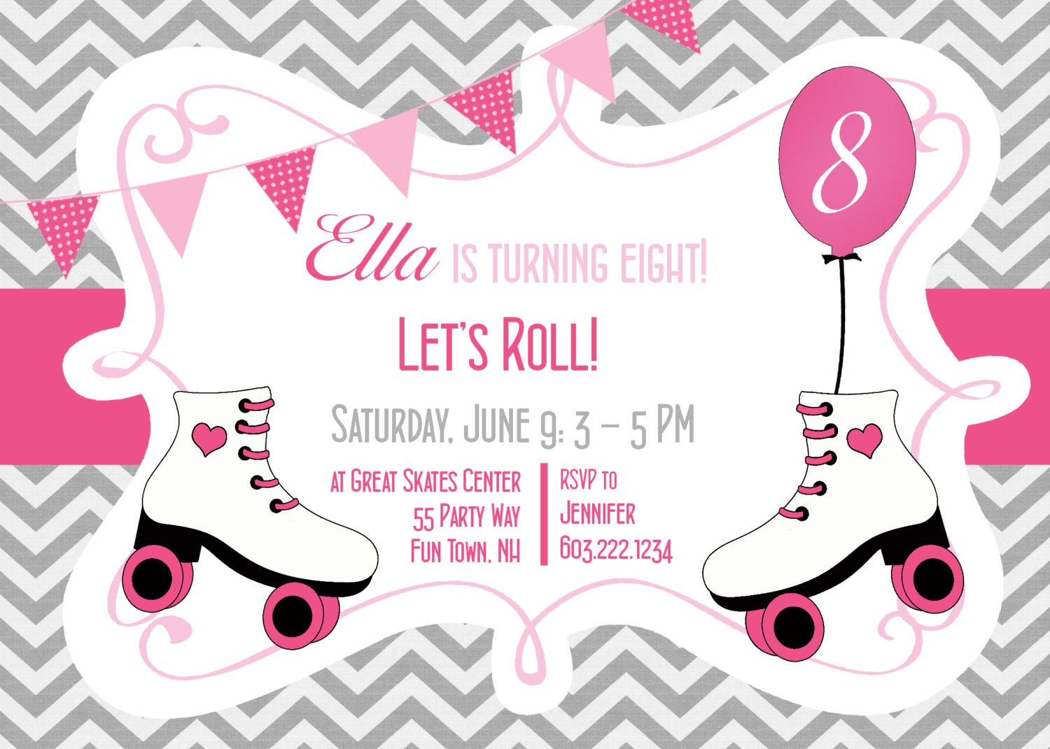 Roller Skating Birthday Party Invitations
 Roller Skating Birthday Party Invitation Printable