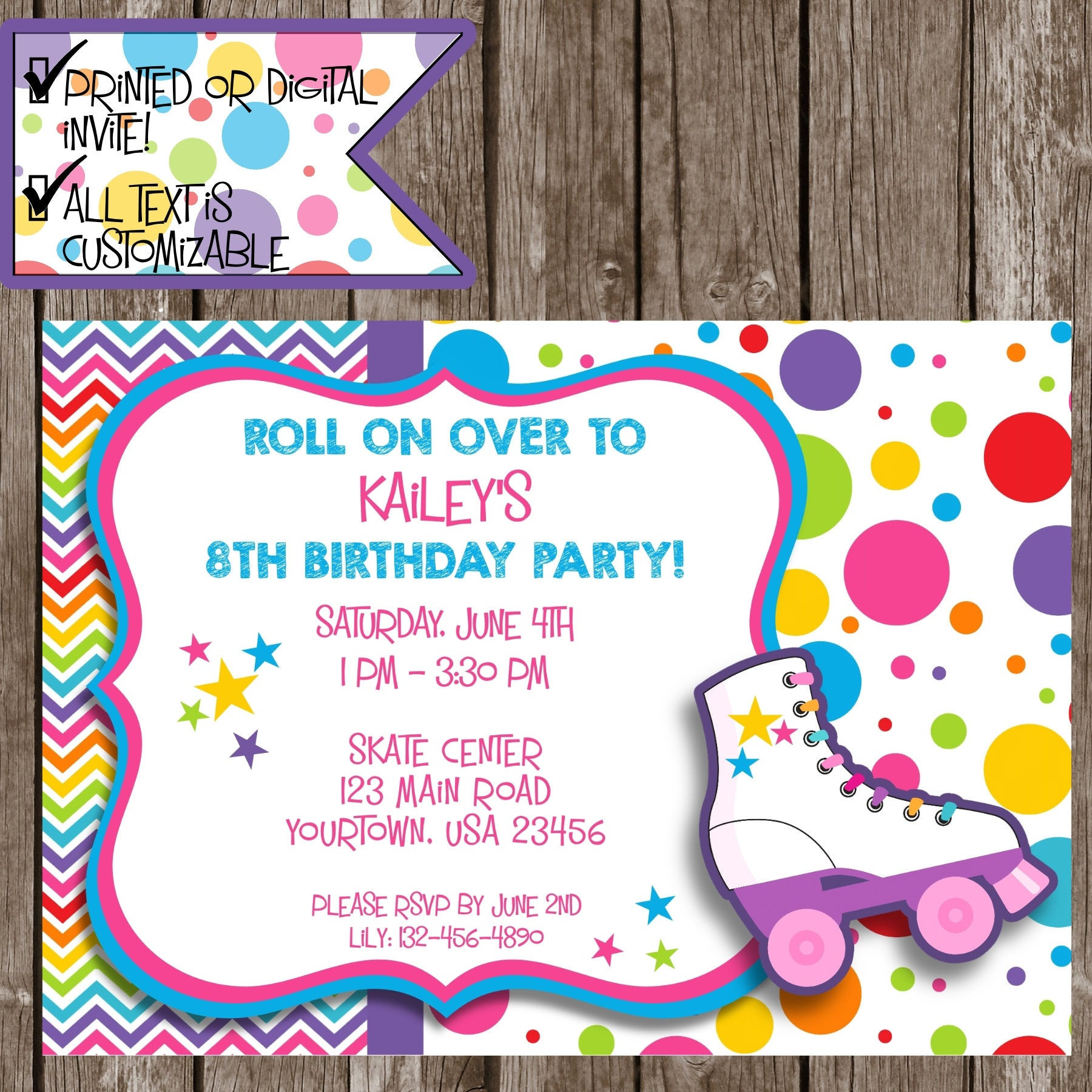 Roller Skating Birthday Party Invitations
 Roller Skating Invitation Roller Skating Party Skating party