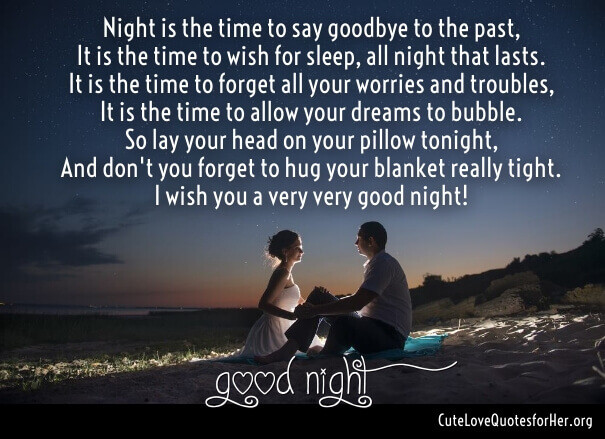 Romantic Good Night Quotes For Her
 Good Night Love Poems for Her and Him with Romantic