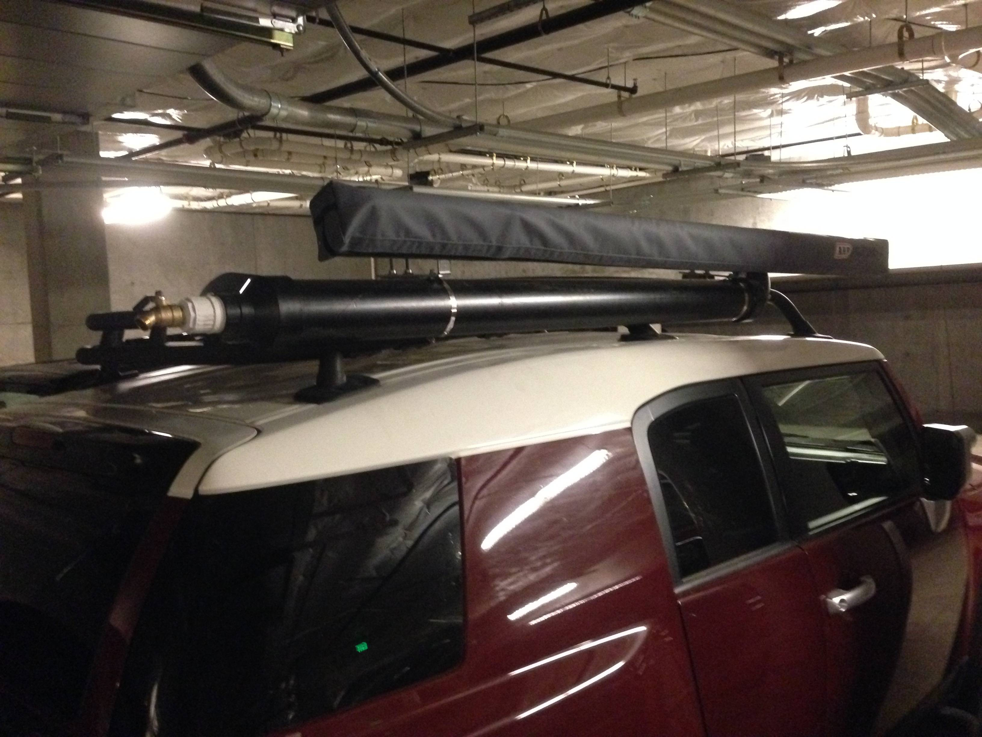 Roof Rack Awning DIY
 DIY Roof Rack Shower Bracket System for Awning Toyota