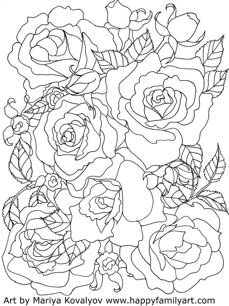 Rose Coloring Pages For Adults
 Best 25 Flower coloring pages ideas on Pinterest