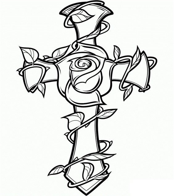 Rose Coloring Pages For Adults
 cross Coloring Pages