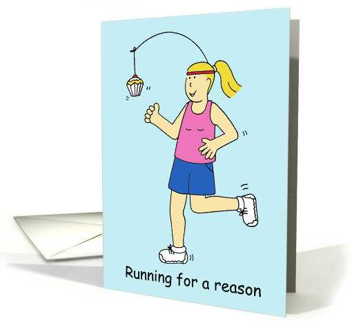 Running Birthday Card
 Running for a reason cake birthday jogging humor for