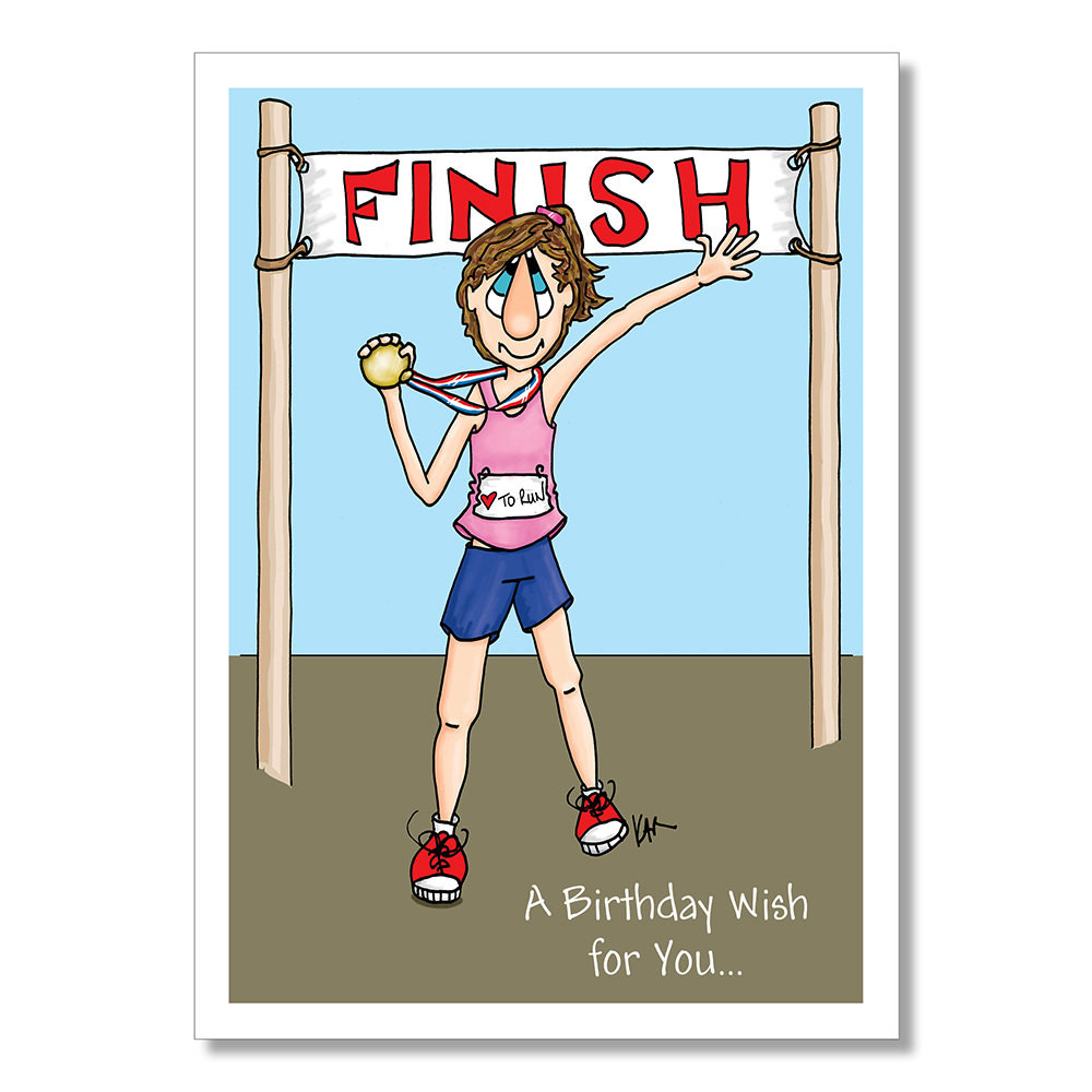Running Birthday Card
 Runner Birthday Card Woman Runner Marathon Runner Jogging