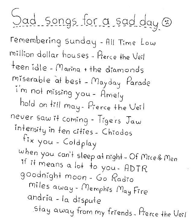Sad Song Quotes
 Sad songs for a sad day Music Pinterest