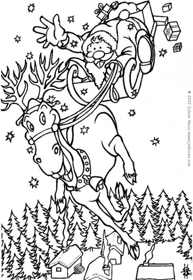 Santa Sleigh Coloring Pages Printable
 Christmas sleigh race coloring pages Hellokids