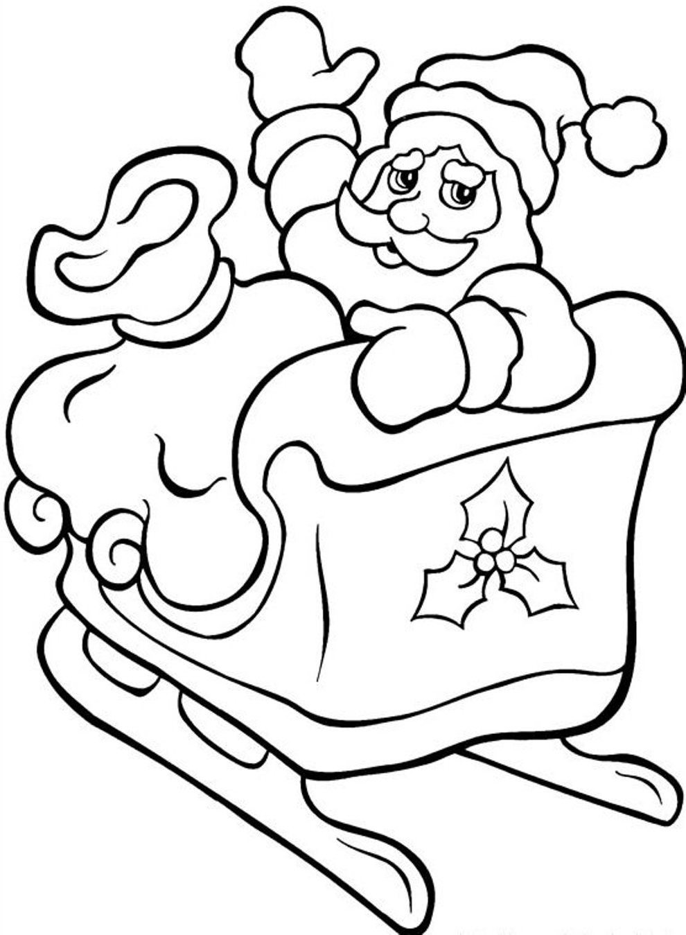 Santa Sleigh Coloring Pages Printable
 Printable Coloring Pages Christmas Santa With His Sleigh