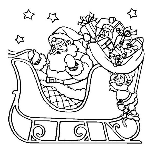 Santa Sleigh Coloring Pages Printable
 Coloring Pages Santa And His Sleigh at GetColorings