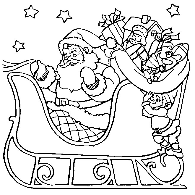 Santa Sleigh Coloring Pages Printable
 santa sleigh ride christmas coloring page