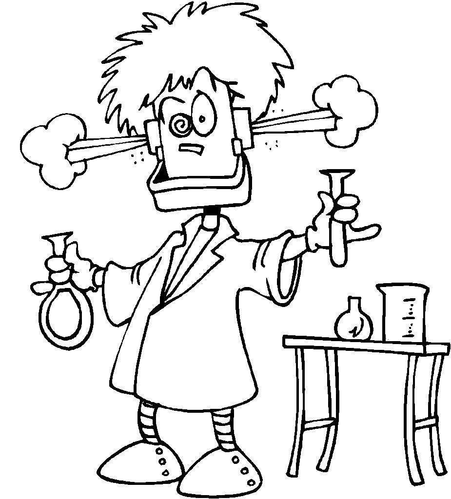 Scientist Coloring Sheet
 Pin by angie robinson on Mad scientist birthday party