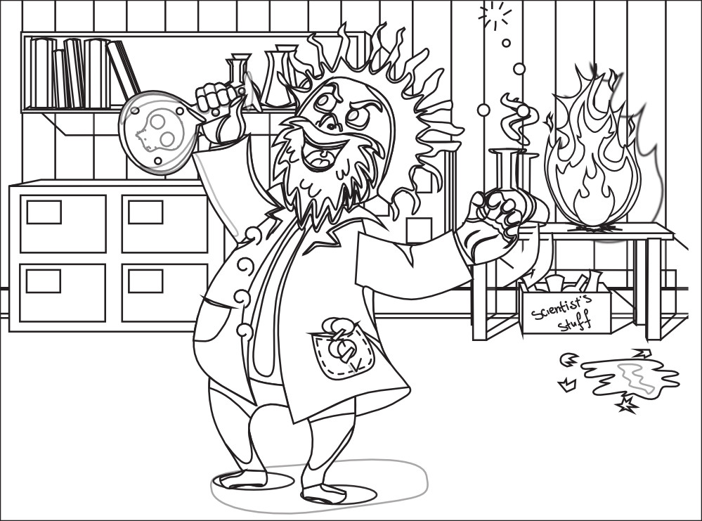 Scientist Coloring Sheet
 Mad Scientist Coloring Pages Coloring Home