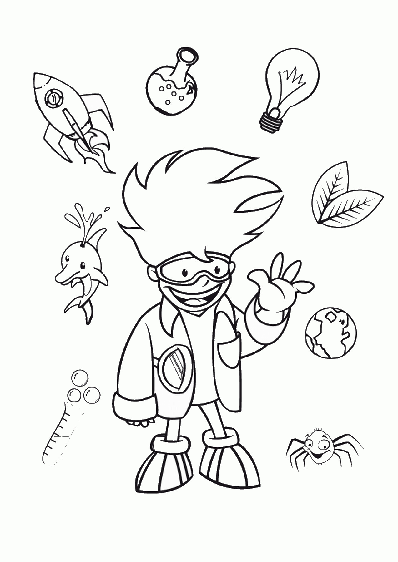 Scientist Coloring Sheet
 Science Coloring Pages