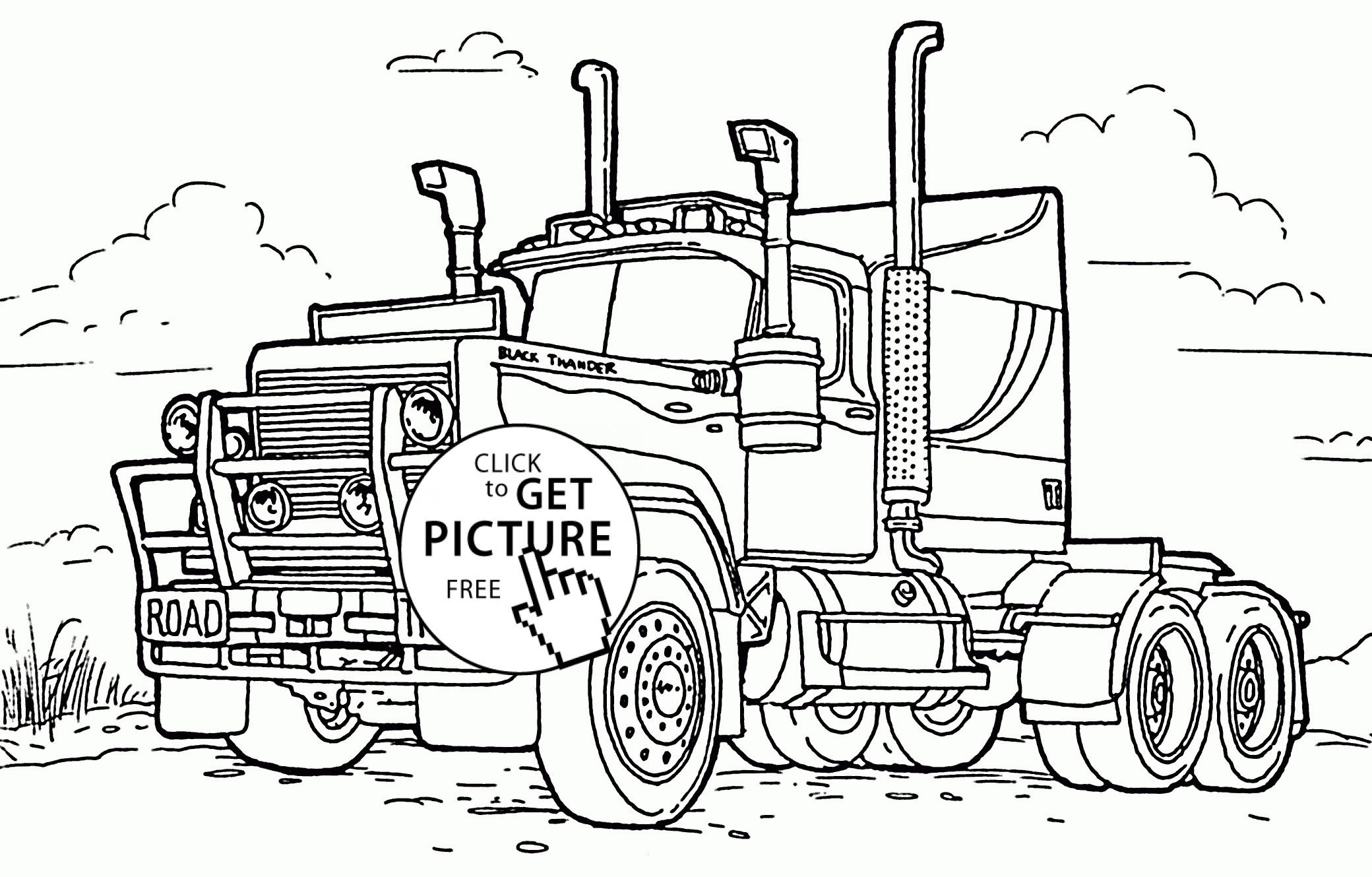 Semi Truck Coloring Pages
 Big Rig Truck coloring page for kids transportation