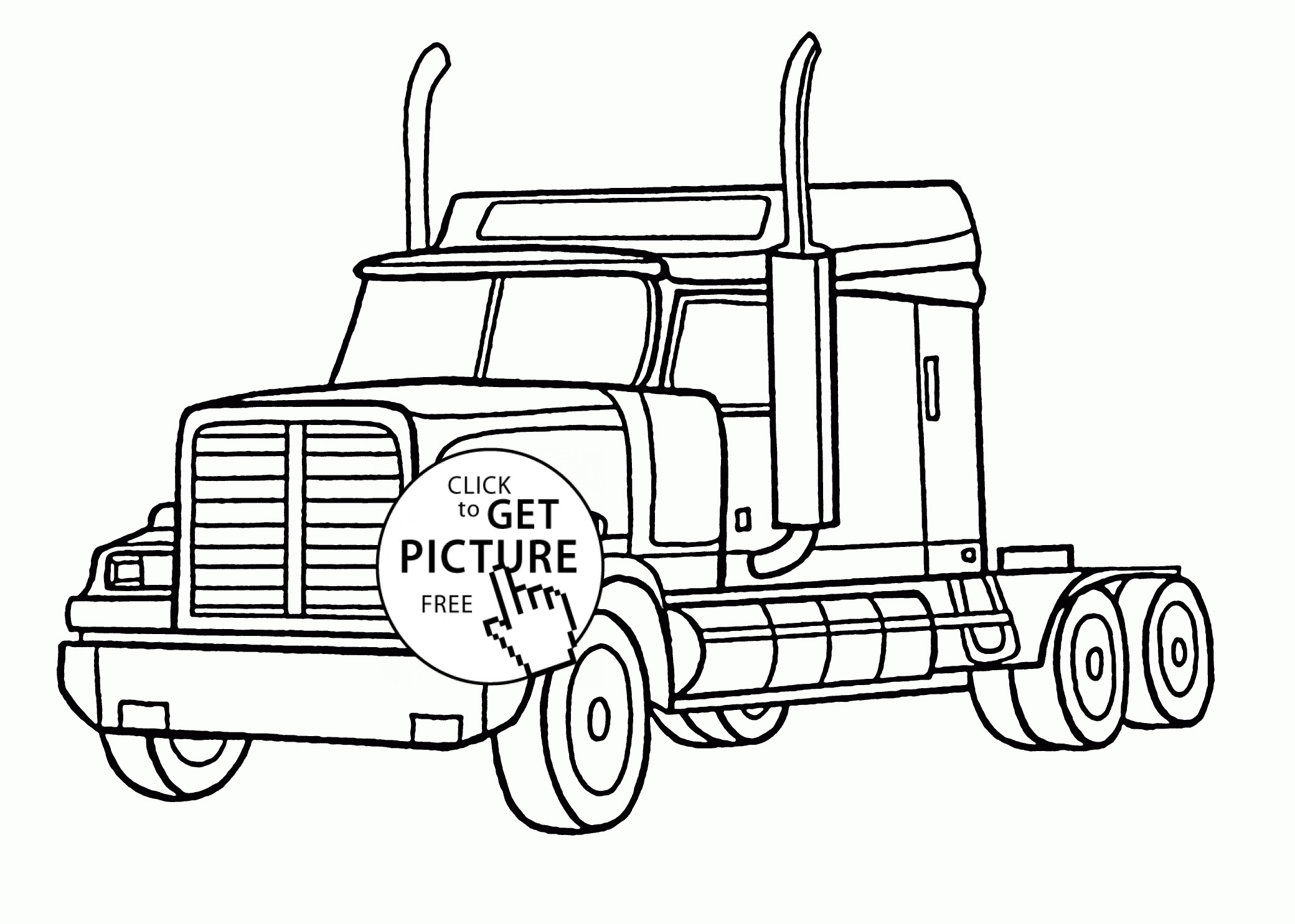 Semi Truck Coloring Pages
 Realistic Semi Truck coloring page for kids