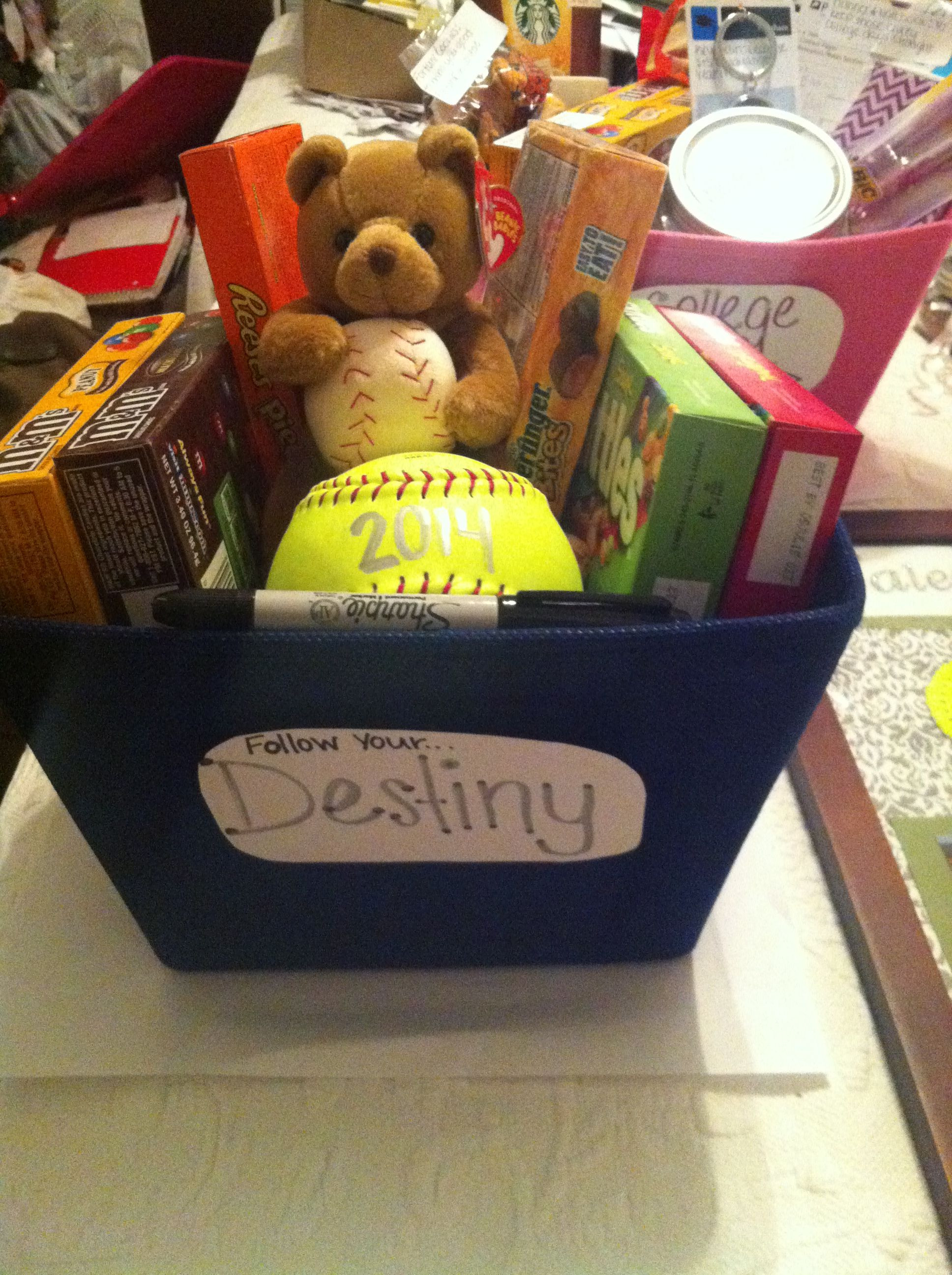 Senior Gift Ideas For Girls
 Softball senior night t Candy and a ball for the team