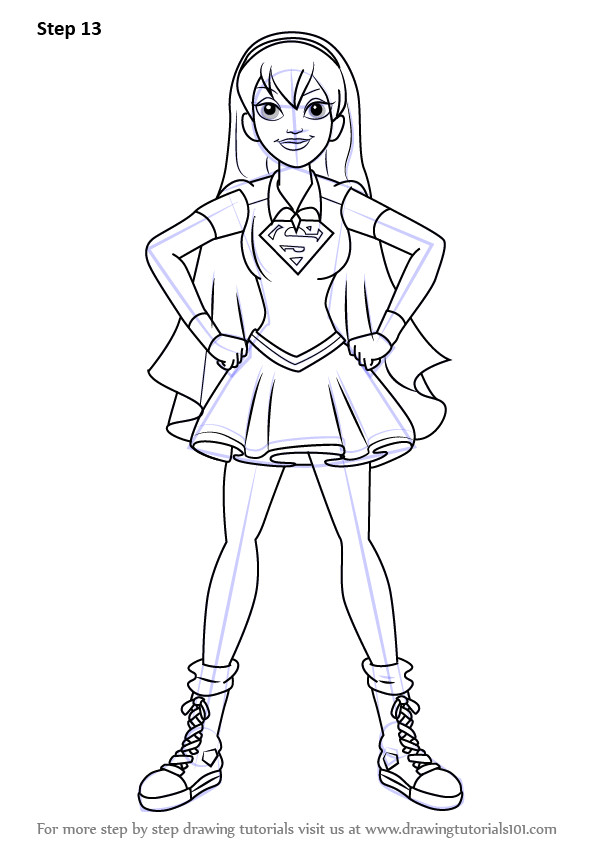 Seven Super Girls Coloring Pages
 Learn How to Draw Supergirl from DC Super Hero Girls DC