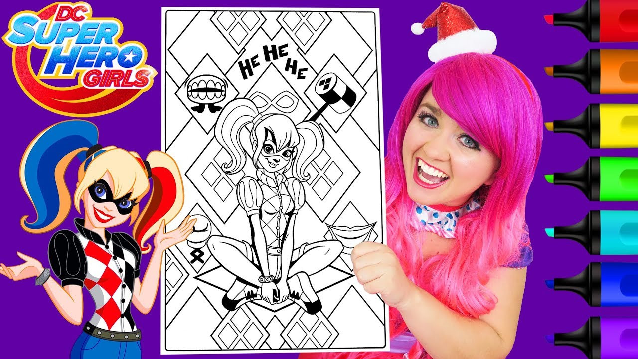Seven Super Girls Coloring Pages
 Coloring Harley Quinn DC Super Hero Girls Coloring Page