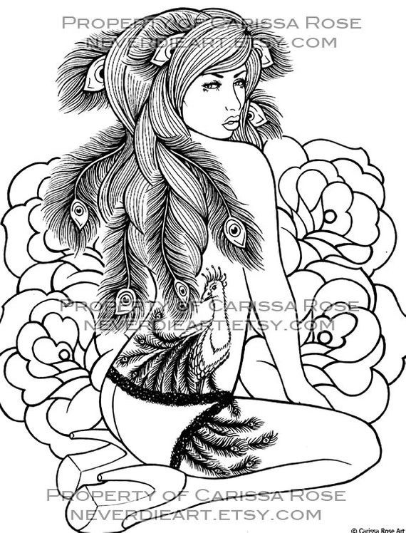 Sexy Pin Up Girl Coloring Pages
 Digital Download Print Your Own Coloring Book Outline Page