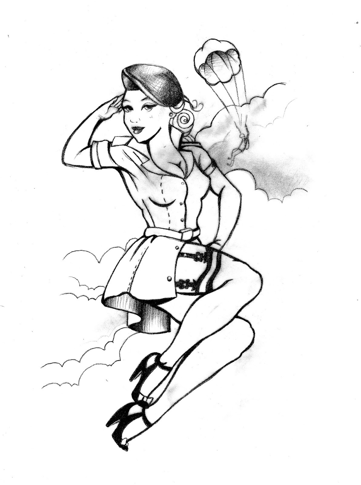 Sexy Pin Up Girl Coloring Pages
 Betta Tattoo Bocetos Ideas