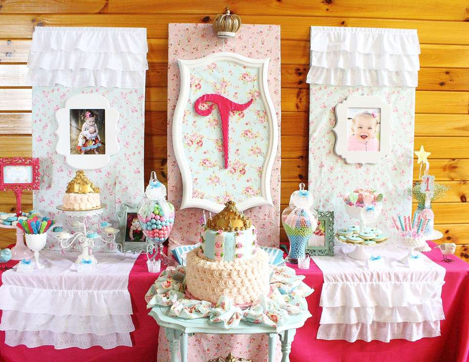 Shabby Chic Birthday Decorations
 Princess Birthday "Shabby Chic Baby Princess 1st