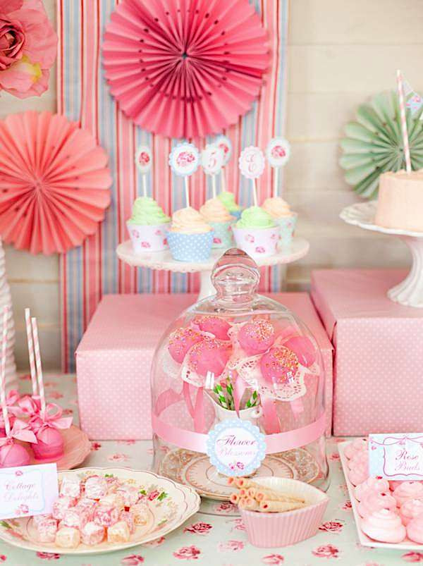Shabby Chic Tea Party Ideas
 Kara s Party Ideas Shabby Chic Princess Girl Pink Vintage