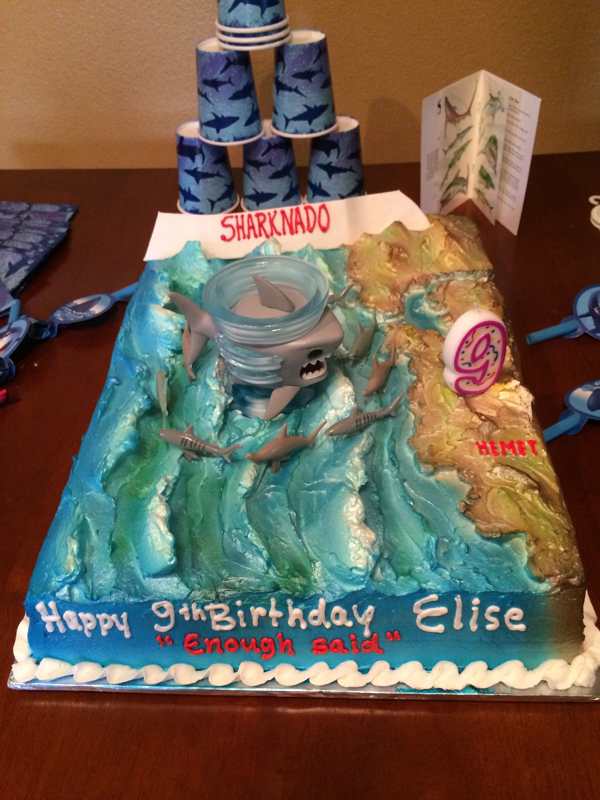 Sharknado Party Food Ideas
 Sharknado birthday cake 🎉🎈 Edibles