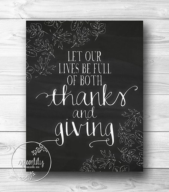 Short Thanksgiving Quotes
 Chalkboard Art Print Thanksgiving Home Decor Fall Wall