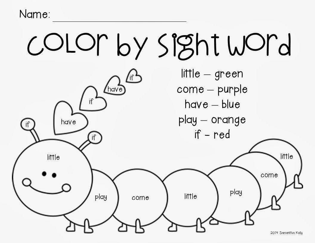 Sight Word Coloring Pages Printable
 Color by Sight Word freebie