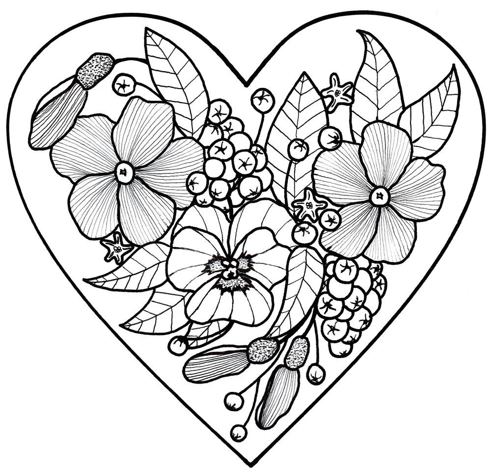 Simple Adult Coloring Books
 All My Love Adult Coloring Page
