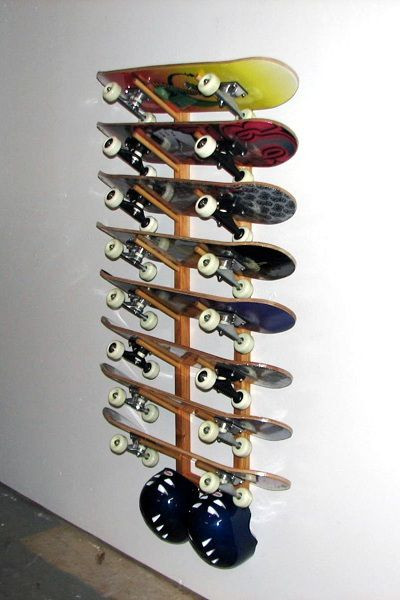 Skateboard Rack DIY
 Eight 8 Skateboard Wall Rack