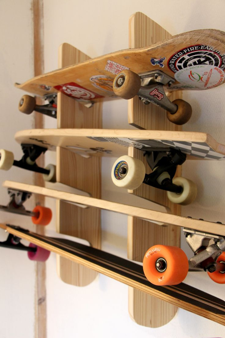 Skateboard Rack DIY
 The 25 best Skateboard rack ideas on Pinterest
