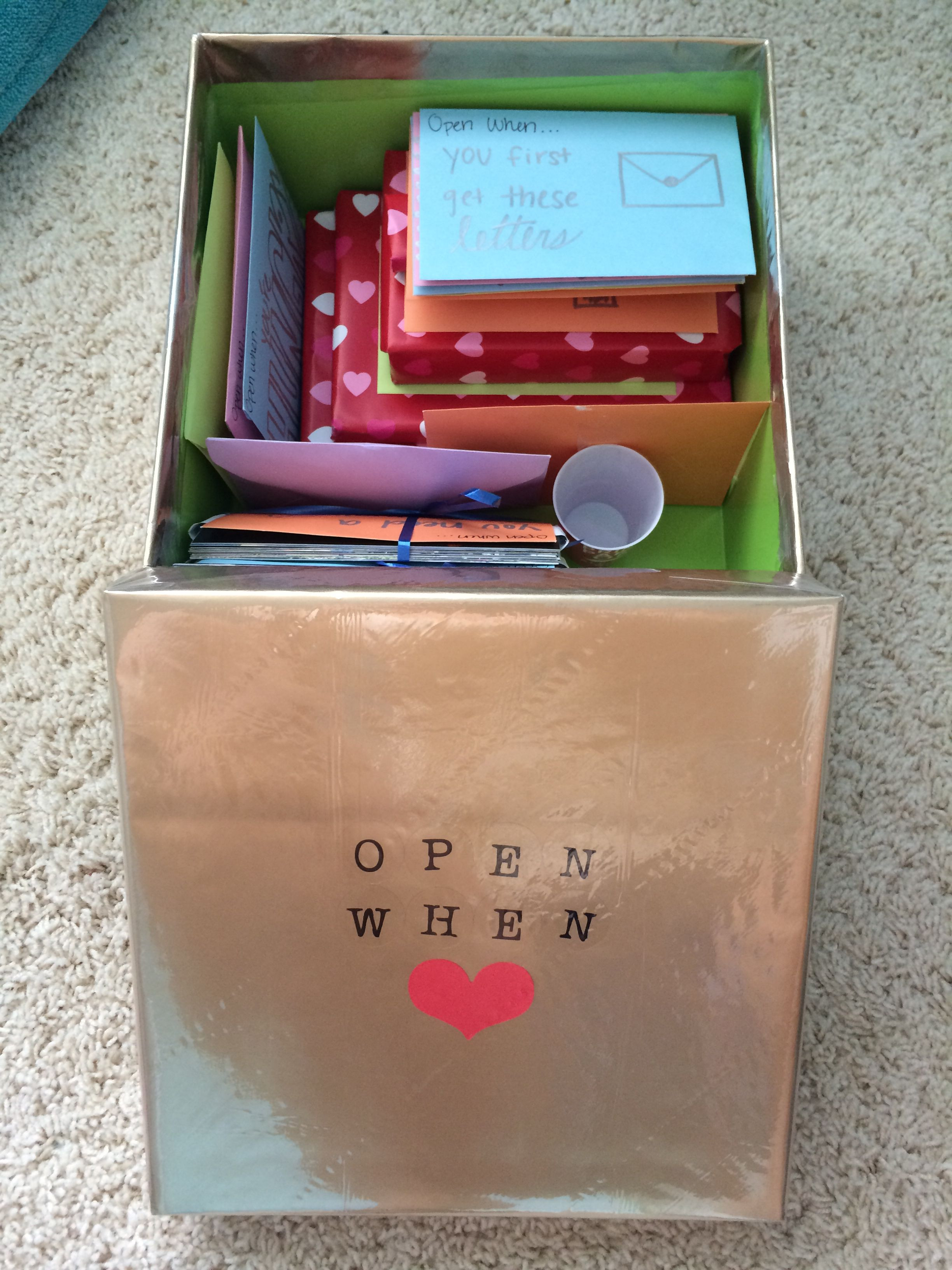 Small Gift Ideas For Boyfriend
 Open when letters box with small presents Very cute idea