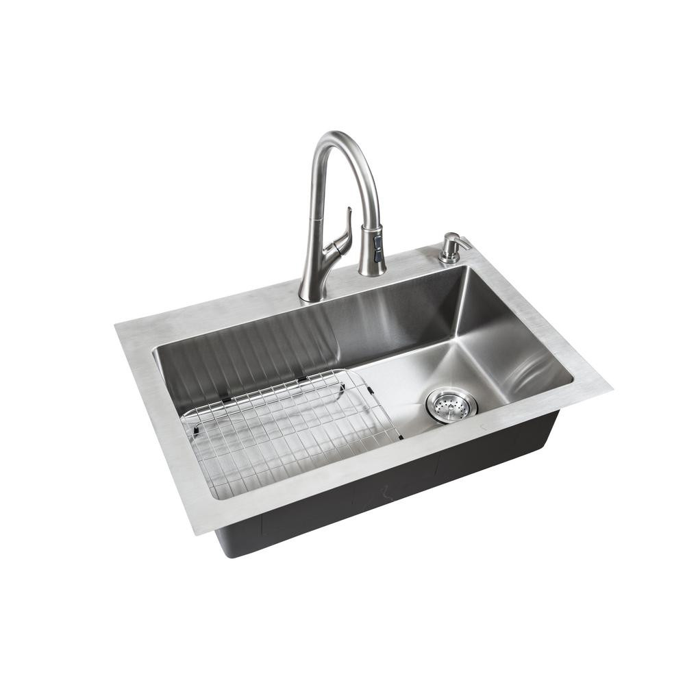 Small Kitchen Sink
 Glacier Bay All in e Dual Mount Small Radius Stainless