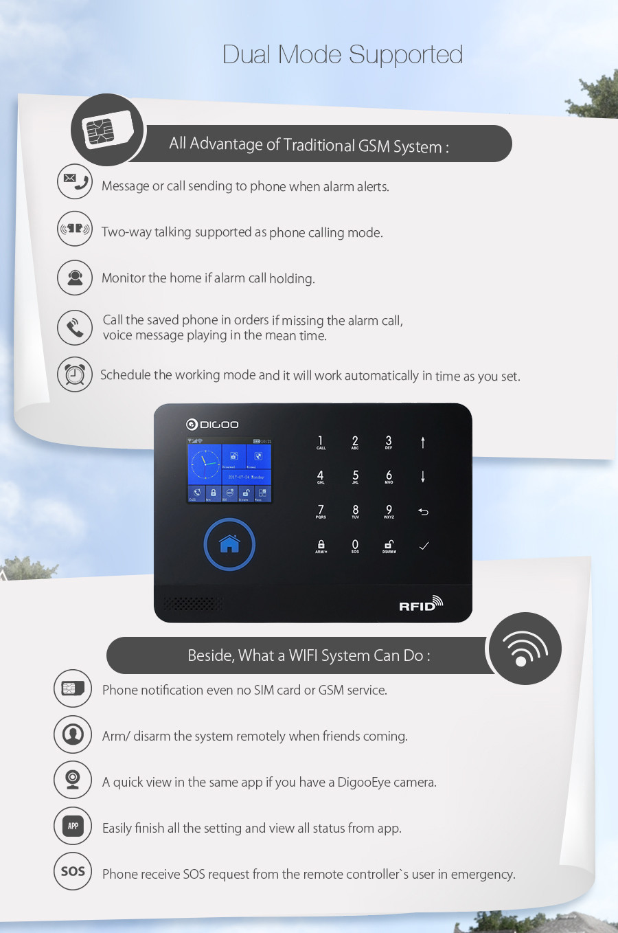 Smart Home Security System DIY
 Digoo DG HOSA 433MHz Wireless Black 3G&GSM&WIFI DIY Smart
