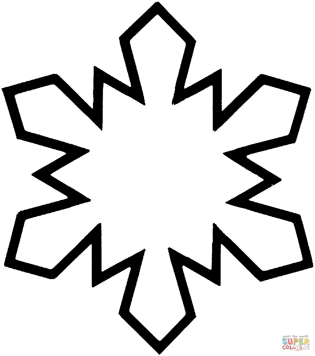 Snowflake Coloring Pages Printable
 Simple snowflake coloring page