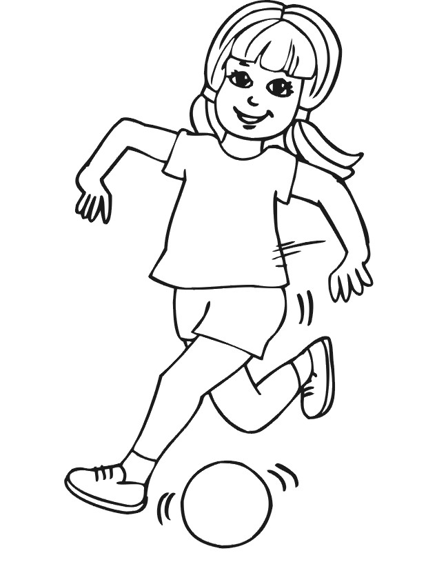 Soccer Girls Coloring Pages
 Girl Soccer Player Coloring Pages