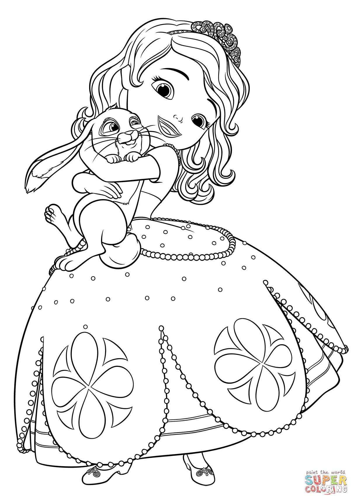 Sofia The First Printable Coloring Pages
 Sofia and Clover coloring page