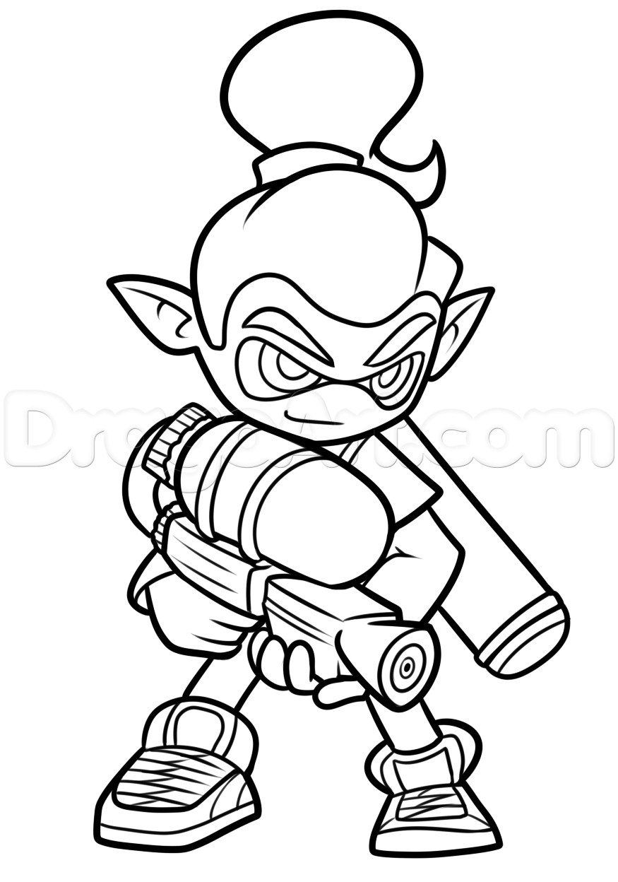 Splatoon Coloring Pages For Boys
 How to Draw an Inkling Boy From Splatoon Step by Step